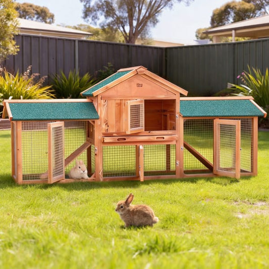 Chicken Coop Rabbit Hutch Large Chicken Coop Run Wooden Outdoor Cage House