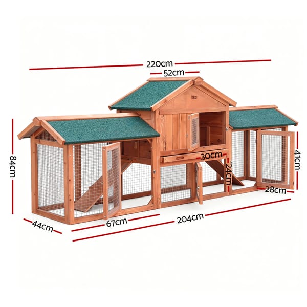 Chicken Coop Rabbit Hutch Large Chicken Coop Run Wooden Outdoor Cage House