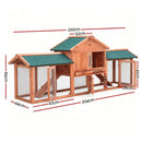 Chicken Coop Rabbit Hutch Large Chicken Coop Run Wooden Outdoor Cage House