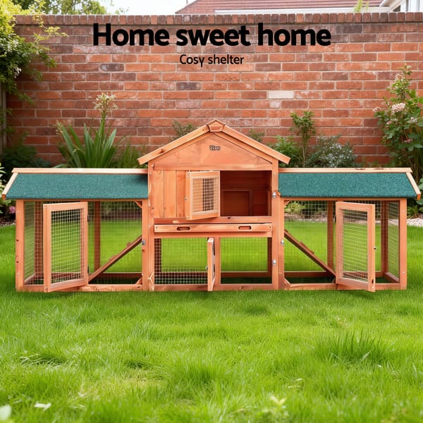 Chicken Coop Rabbit Hutch Large Chicken Coop Run Wooden Outdoor Cage House
