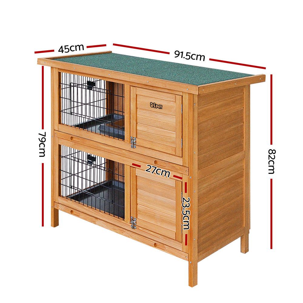 Wooden Chicken Coop & Rabbit Hutch, 91.5 x 45 x 82cm