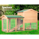Wooden Chicken Coop & Rabbit Hutch with Outdoor Run