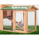Wooden Chicken Coop & Rabbit Hutch with Outdoor Run