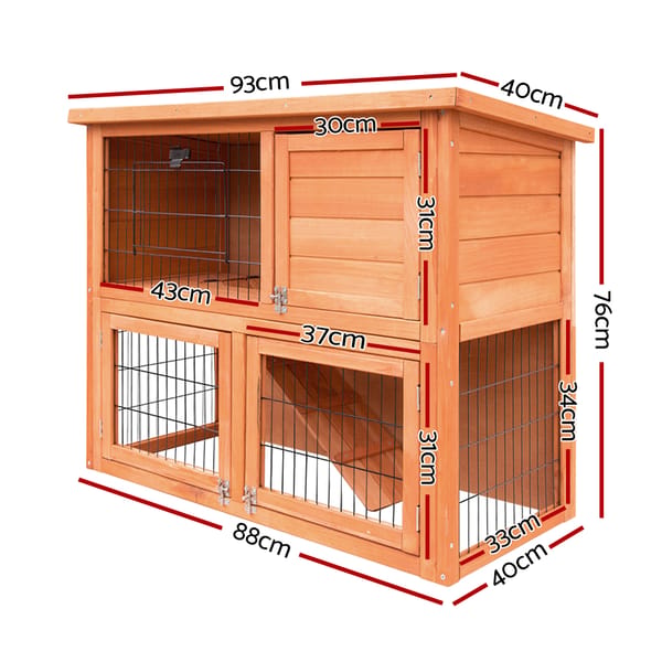 Rabbit Hutch Chicken Coop Large Wooden House Run Cage Pet Bunny