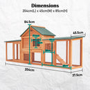 Rabbit Hutch Chicken Coop Run Hen Wooden Cage Large House Metal Outdoor