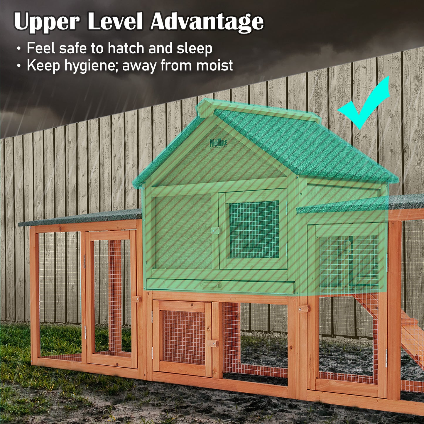Rabbit Hutch Chicken Coop Run Hen Wooden Cage Large House Metal Outdoor