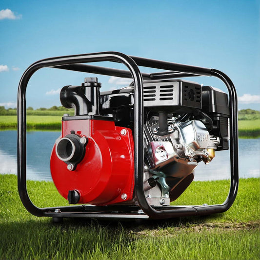 7HP Petrol Water Transfer Pump, 2" High Flow 4-Stroke (Red)