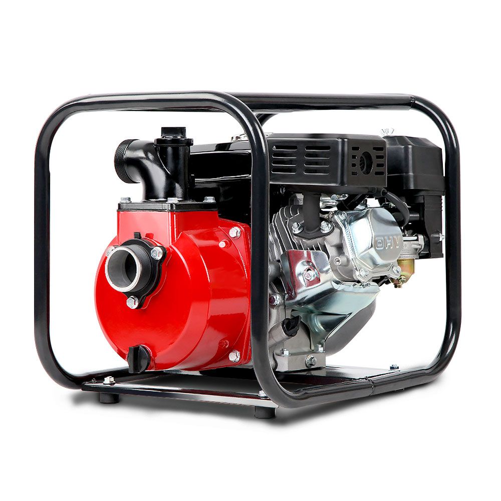 7HP Petrol Water Transfer Pump, 2" High Flow 4-Stroke (Red)