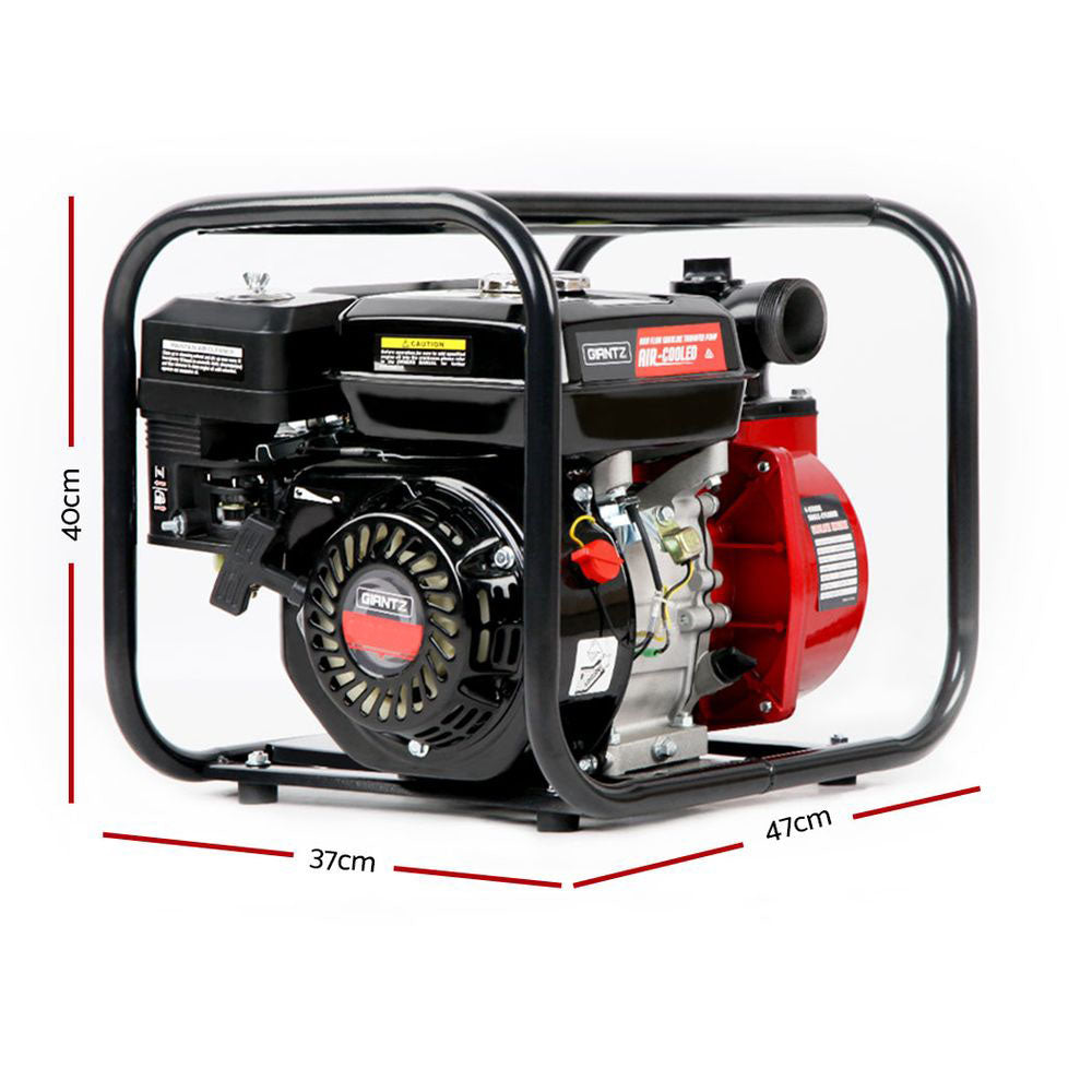 7HP Petrol Water Transfer Pump, 2" High Flow 4-Stroke (Red)