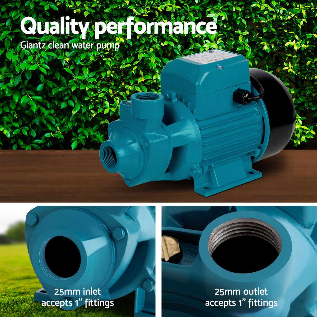Peripheral Water Pump 750W 1HP QB80 Garden Irrigation Car Wash - Brand New