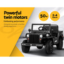 Black  Car Jeep Kids Electric Military Toy Cars Off Road Vehicle 12V