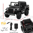 Black  Car Jeep Kids Electric Military Toy Cars Off Road Vehicle 12V