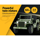 Olive Car Jeep Kids Electric Military Toy Cars Off Road Vehicle 12V