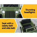Olive Car Jeep Kids Electric Military Toy Cars Off Road Vehicle 12V