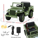 Olive Car Jeep Kids Electric Military Toy Cars Off Road Vehicle 12V