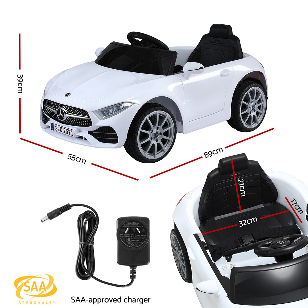 Licensed Kids Electric Ride-On Car (White)