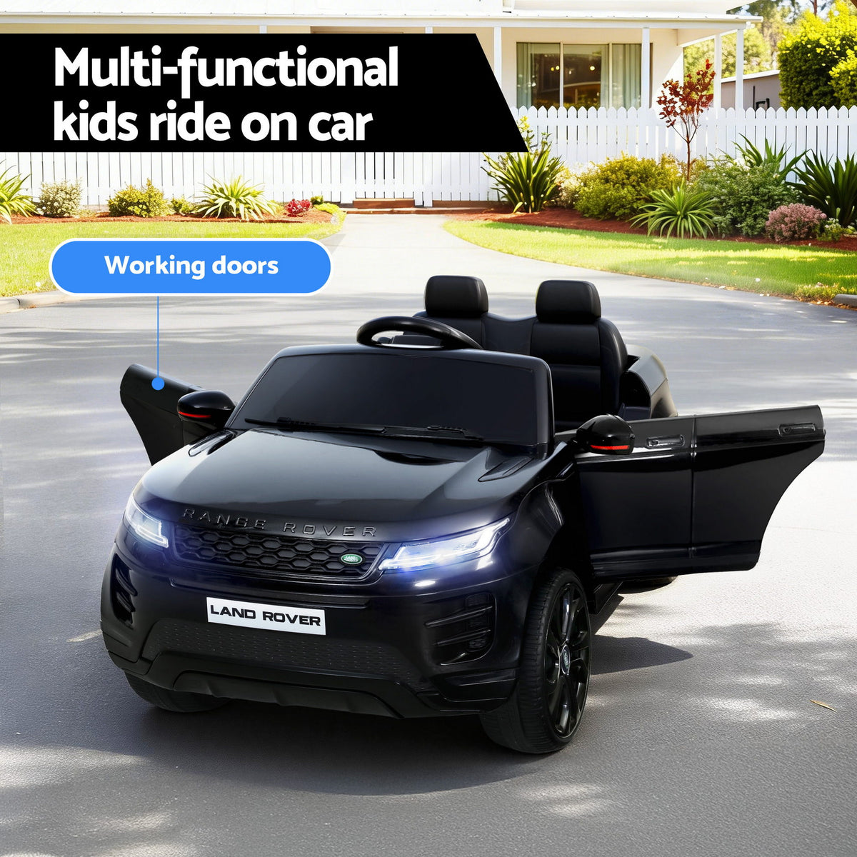 Land Rover Licensed Kids Electric Ride-On Car (Black)