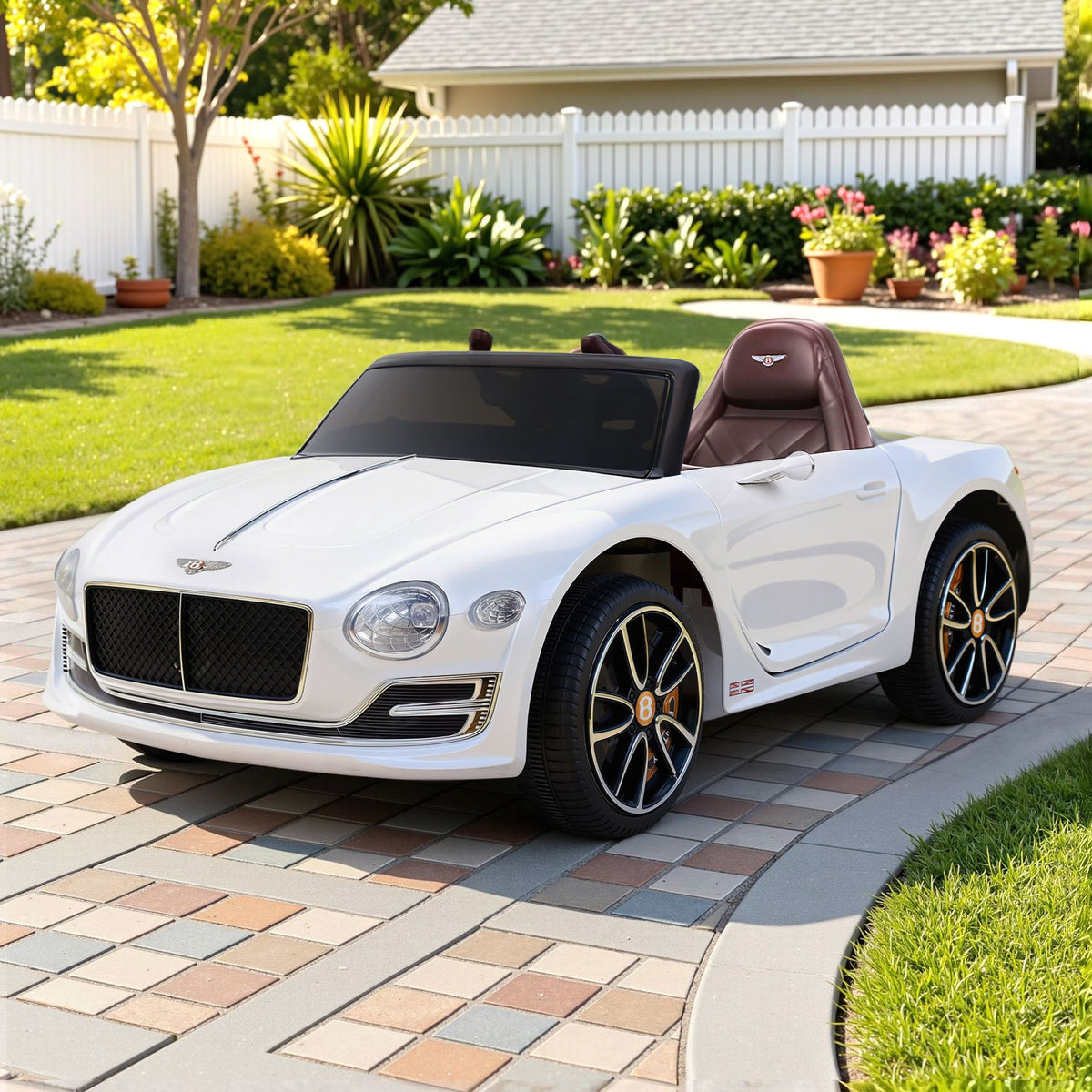 Bentley EXP12 Licensed Kids Electric Ride-On Car (White)