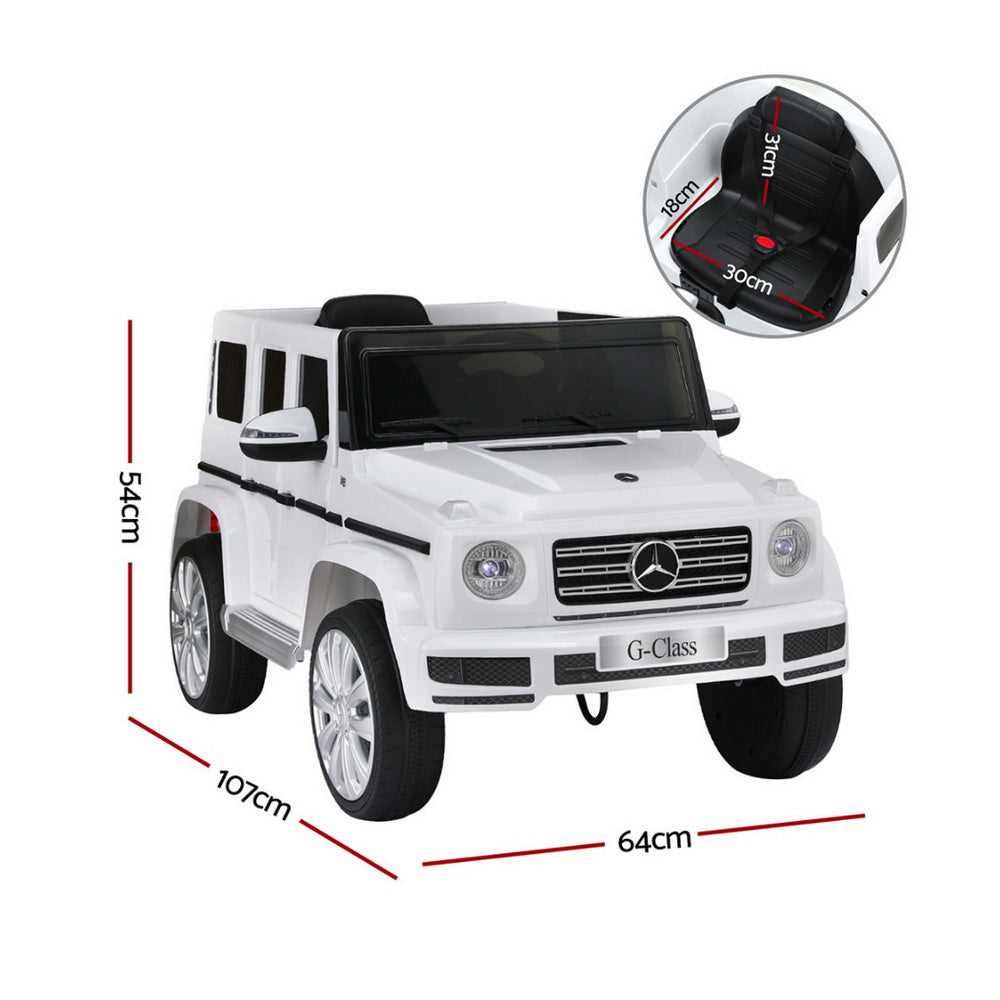 Mercedes-Benz G500 Licensed Kids Electric Ride-On Car (White)