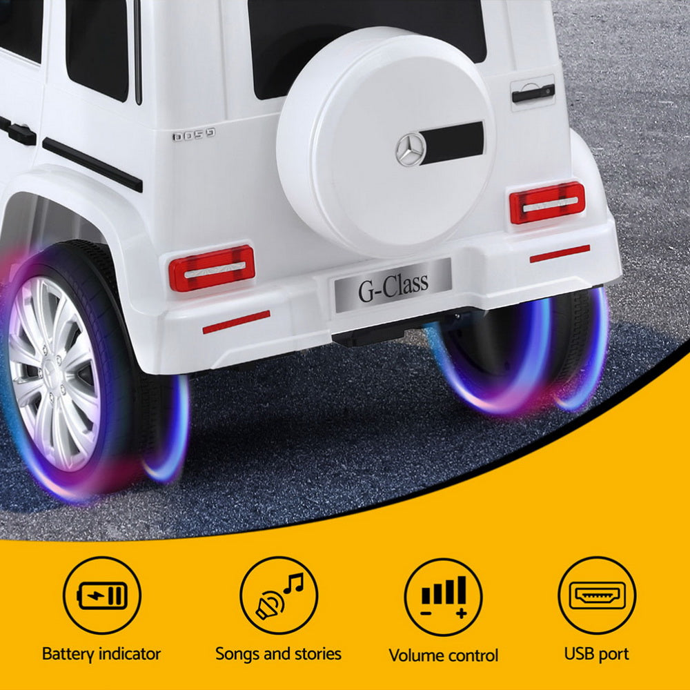 Mercedes-Benz G500 Licensed Kids Electric Ride-On Car (White)