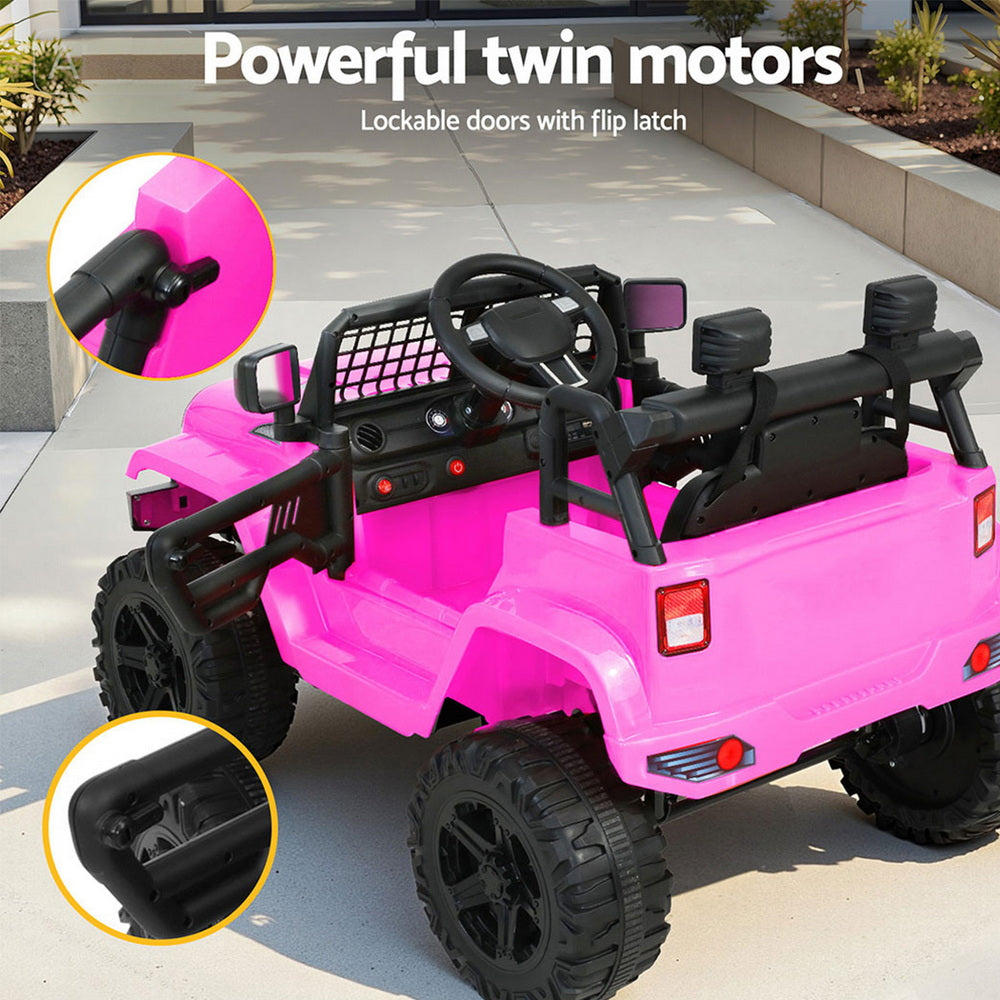 Jeep-Style Kids Electric Ride-On Car (Pink)
