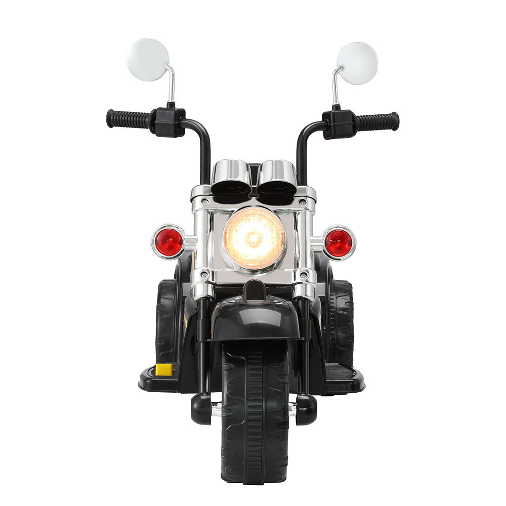 Kids Electric Ride-On Motorbike with Horn & Music (Black)