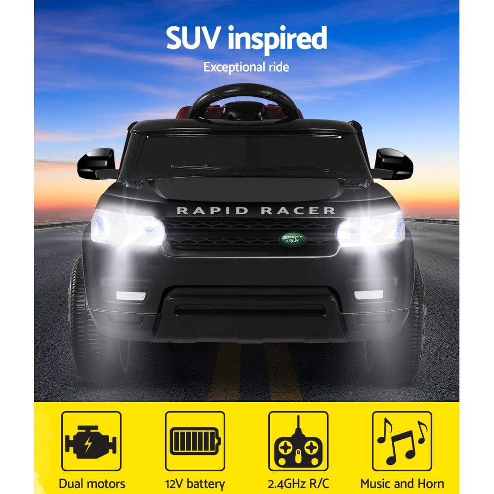 Black Kids Ride On Car Electric Cars Toys Remote Control Childrens 12V Motor