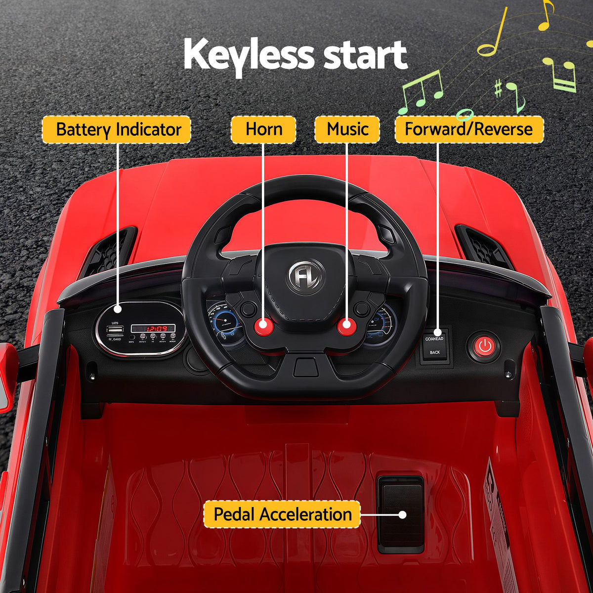 Range Rover-Inspired Kids Electric Ride-On Car (Red)