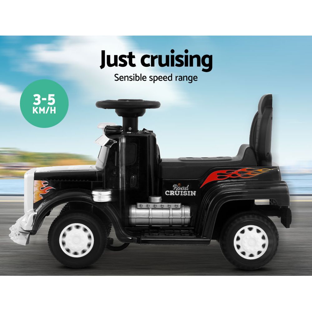 Kids Electric Ride-On Truck-Style Motorbike (Black)