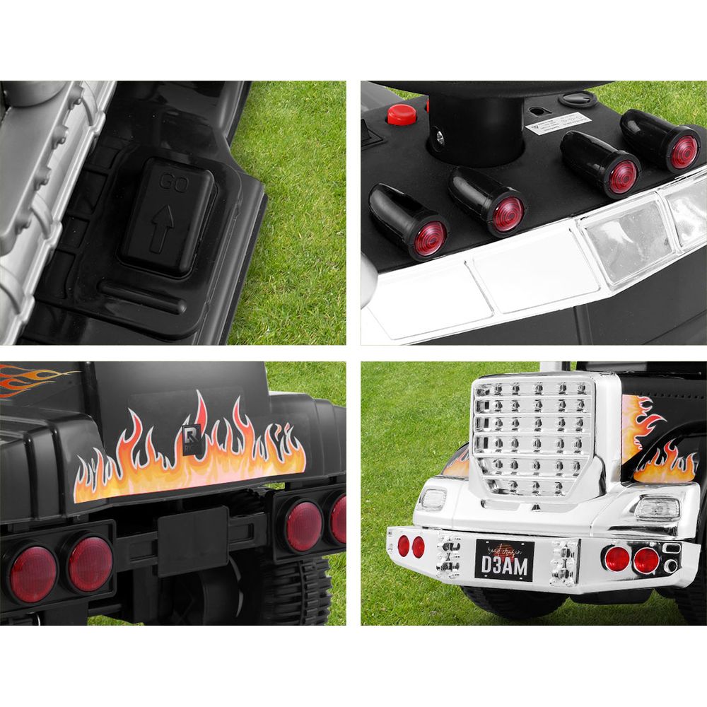 Kids Electric Ride-On Truck-Style Motorbike (Black)