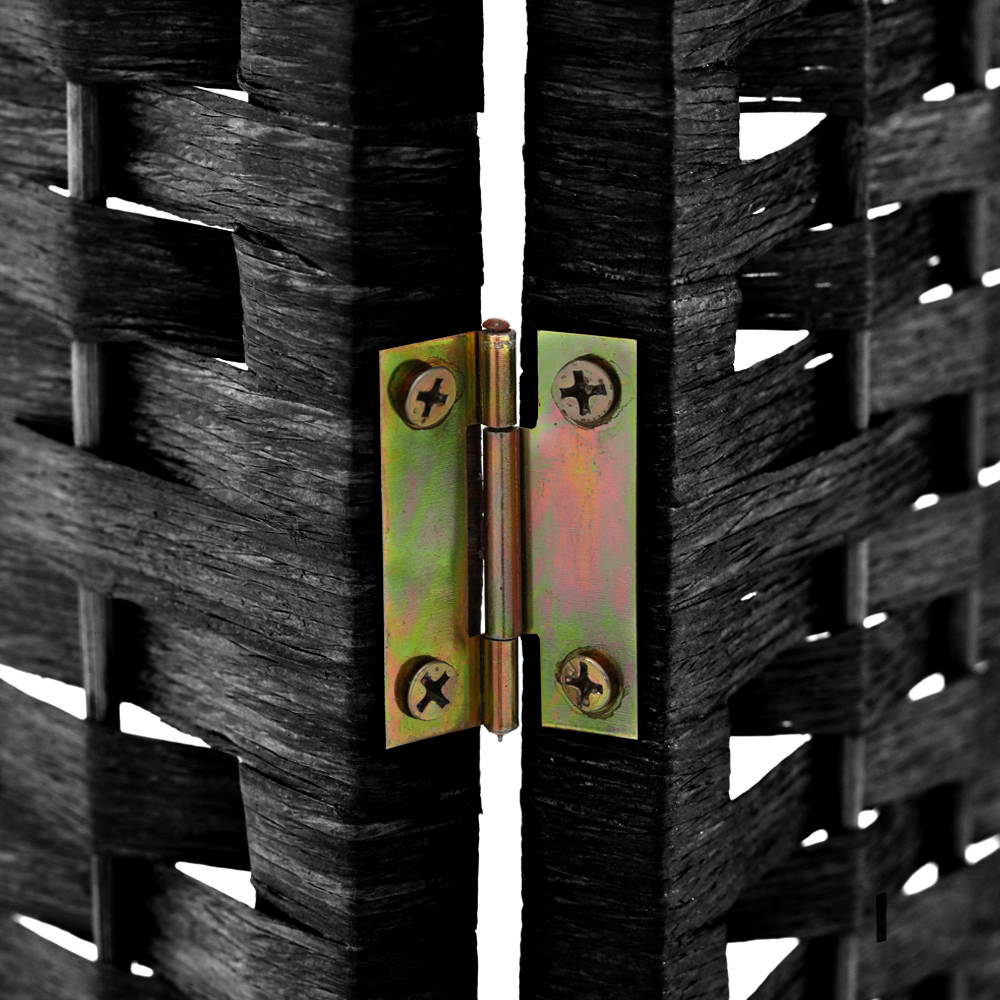 6 Panel Woven Room Divider Screen, 245 x 170cm (Black)