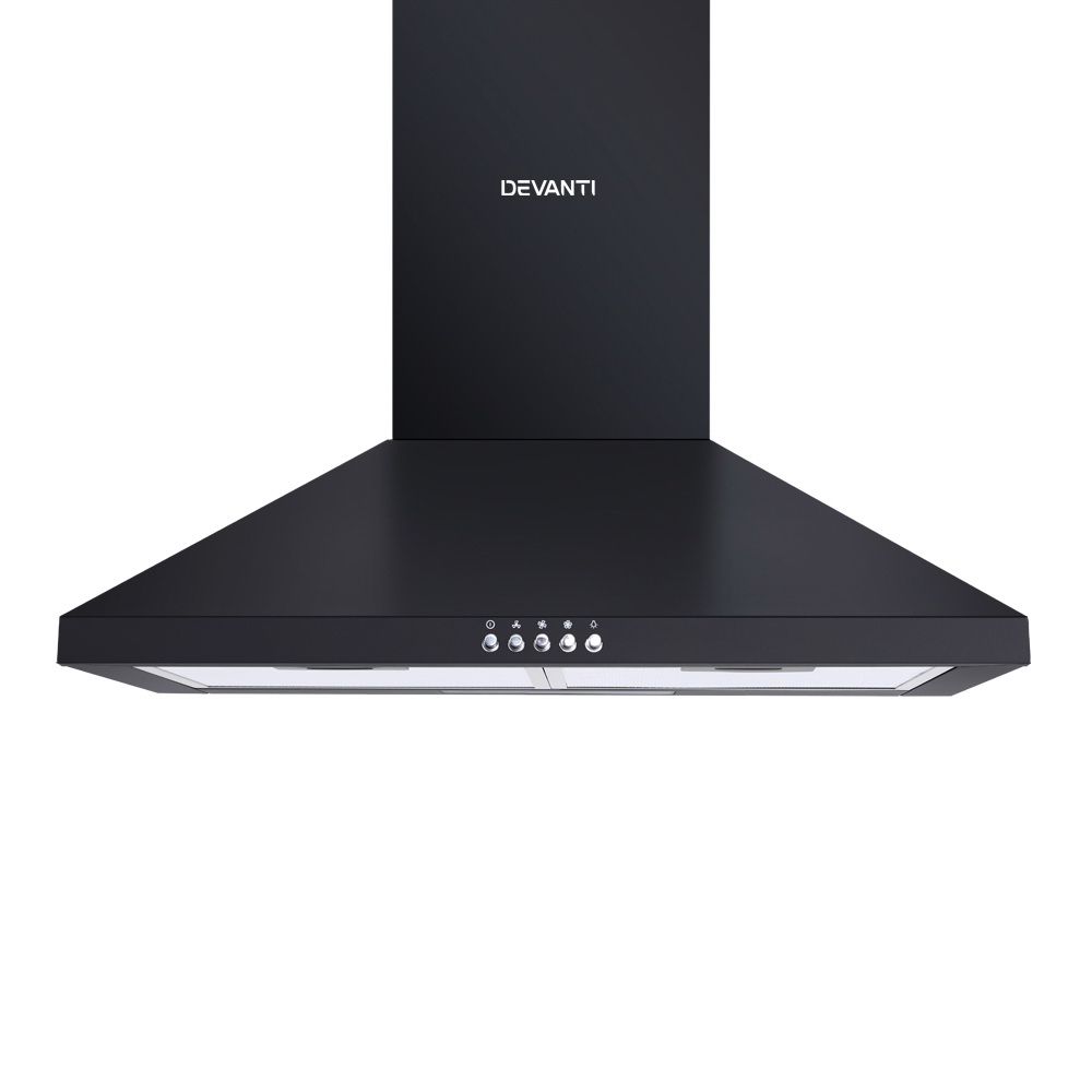 600mm Range Hood 60cm Black Wall Mounted Rangehood Canopy - Brand New