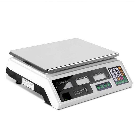 40kg Digital Kitchen Platform Scale with LCD (White)