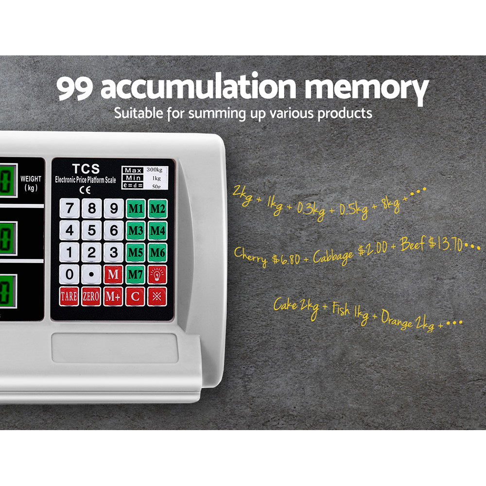 300kg Digital Platform Scale with LCD Counting Display