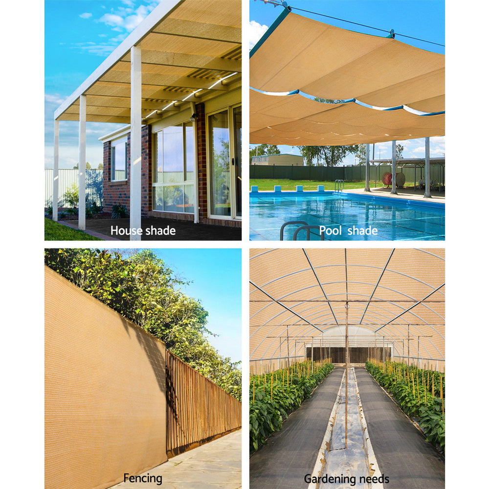 50% Shade Cloth Sail, 1.83 x 10m (Beige)