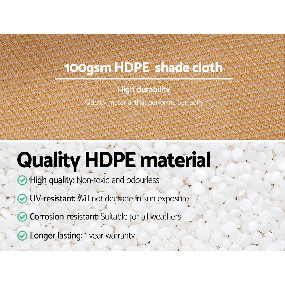 50% Shade Cloth Sail, 1.83 x 10m (Beige)