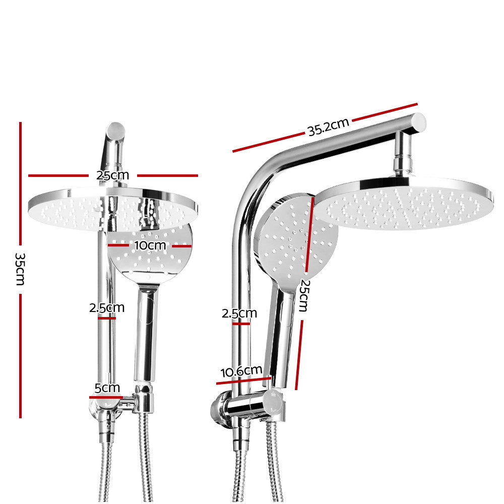 9" Round Handheld Rain Shower Head Set (Chrome)