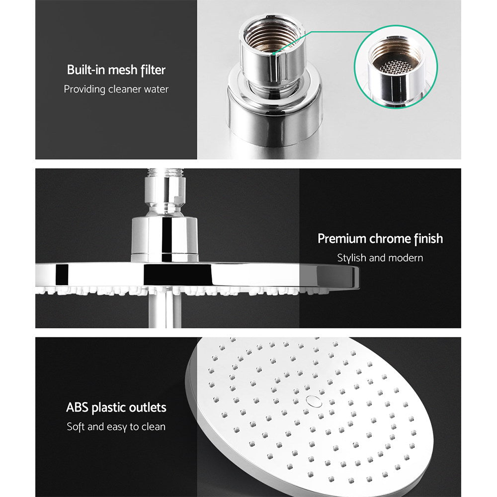 9" Round Handheld Rain Shower Head Set (Chrome)
