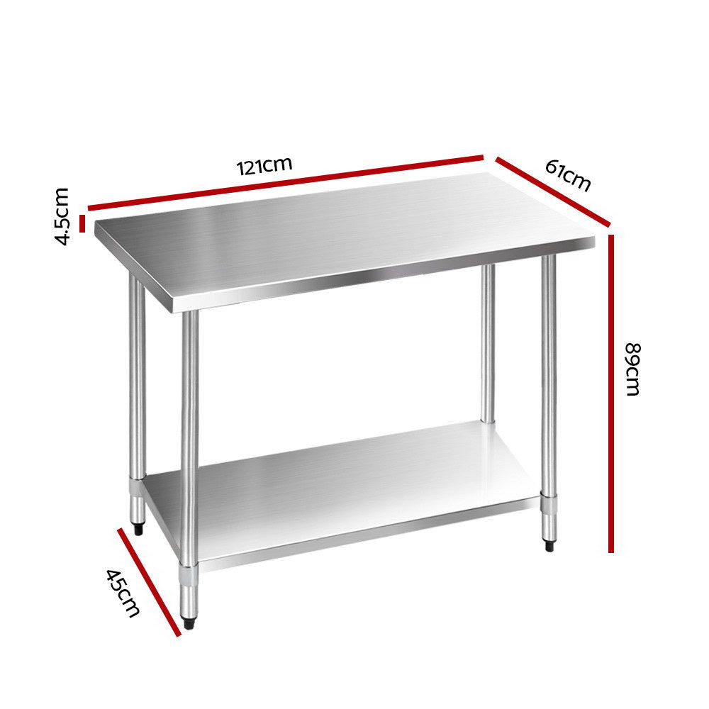 1219 x 610mm Stainless Steel Kitchen Bench