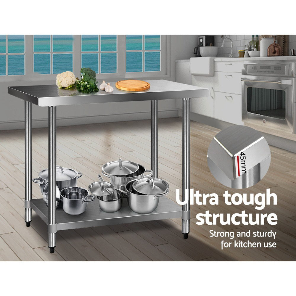 1219 x 610mm Stainless Steel Kitchen Bench