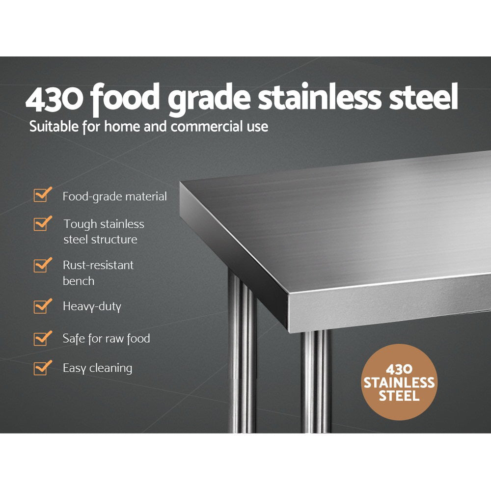 1829 x 610mm Stainless Steel Kitchen Bench