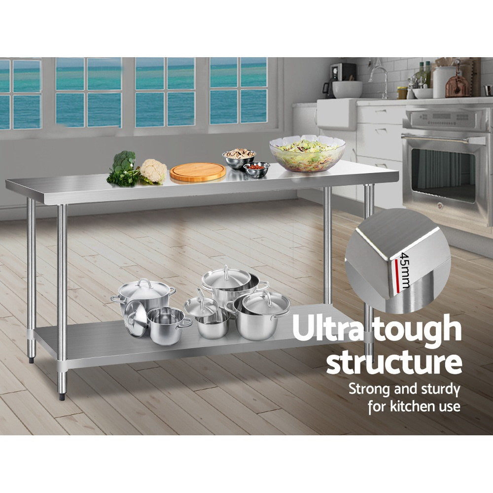 1829 x 610mm Stainless Steel Kitchen Bench