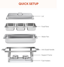 2 Packs 3Lx3 Stainless Steel Chafing Dishs Bain Marie Buffet Food Warmer
