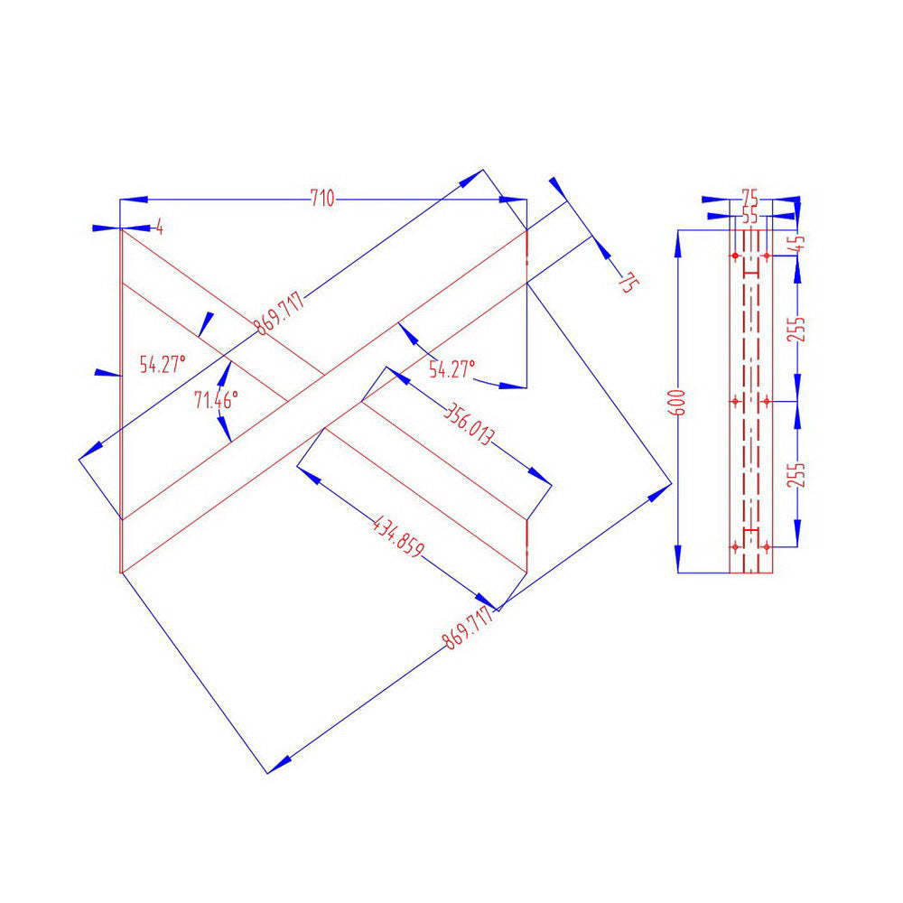 X-Shaped Metal Table Legs, 71 x 60cm (Set of 2)