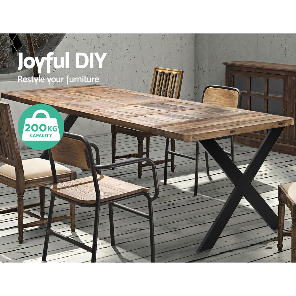 X-Shaped Metal Table Legs, 71 x 60cm (Set of 2)
