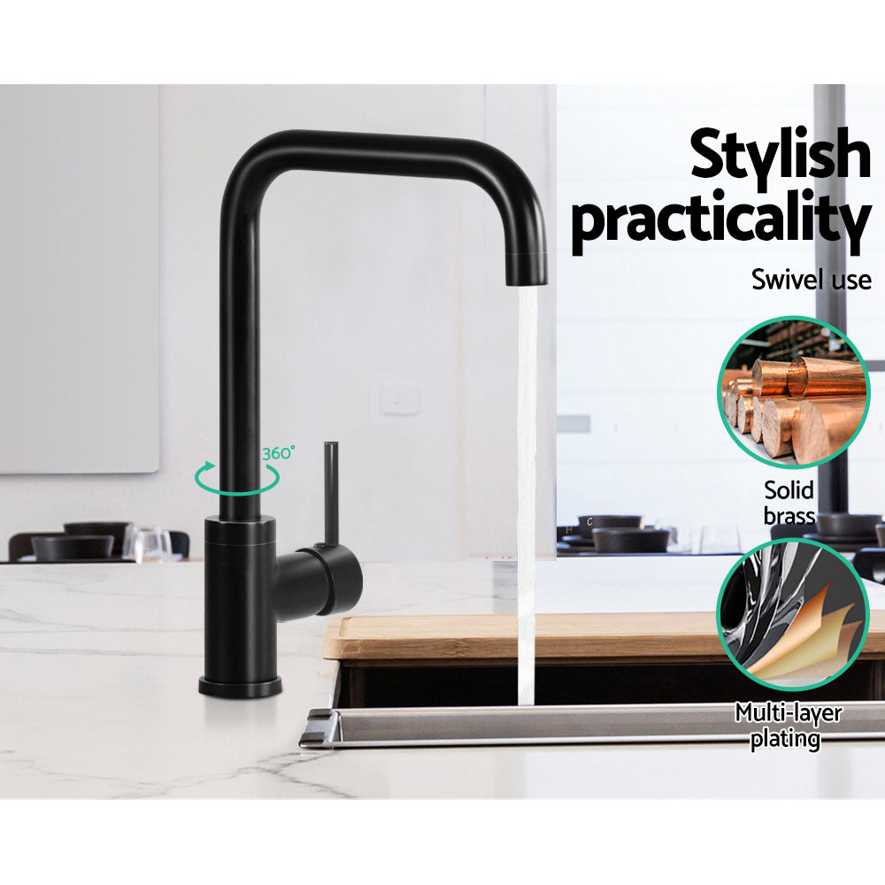 Rectangle Kitchen Mixer Tap (Black)