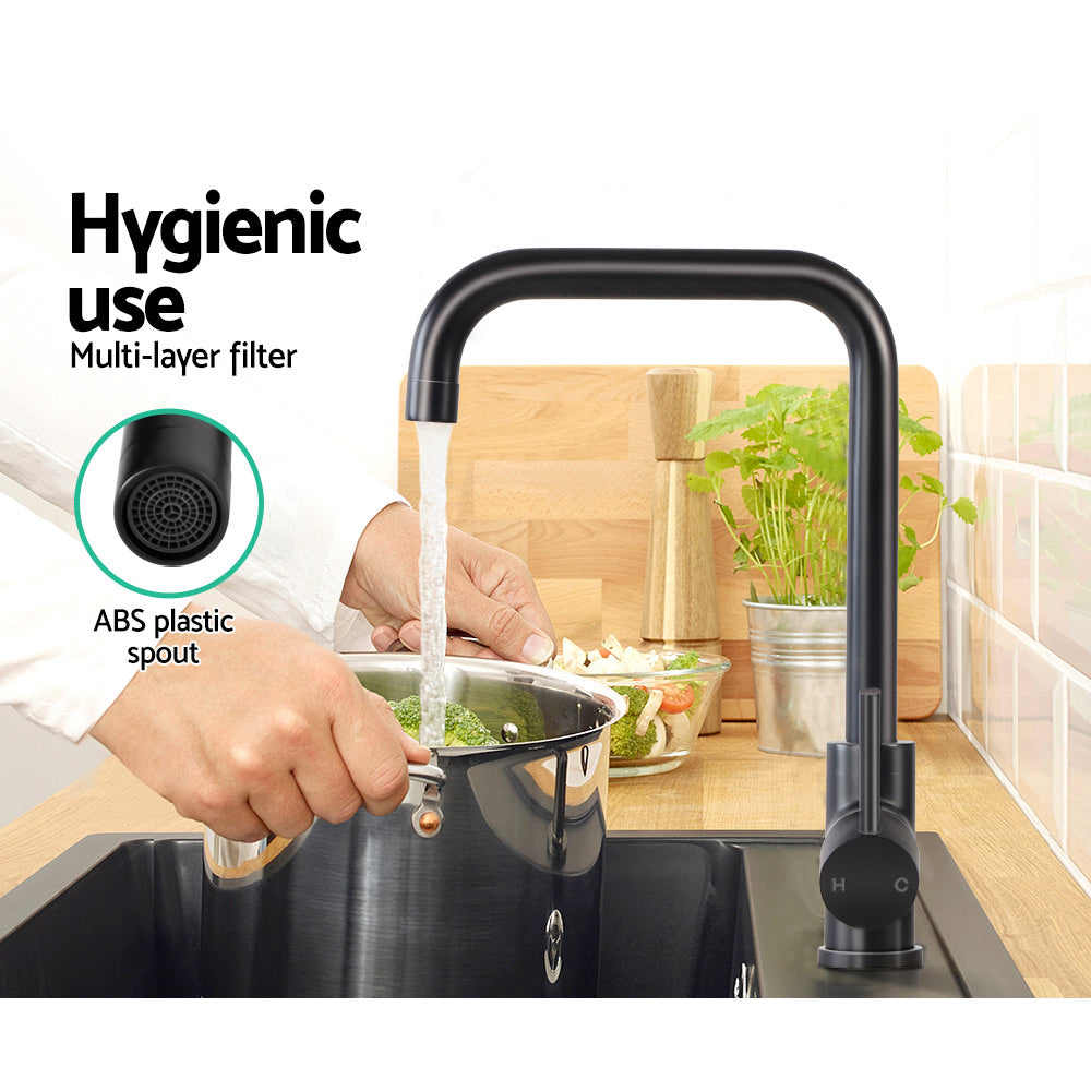 Rectangle Kitchen Mixer Tap (Black)