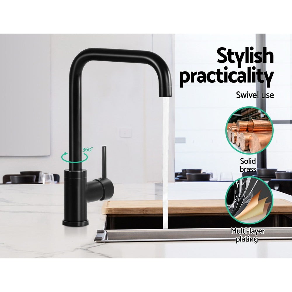 Rectangle Kitchen Mixer Tap (Black)