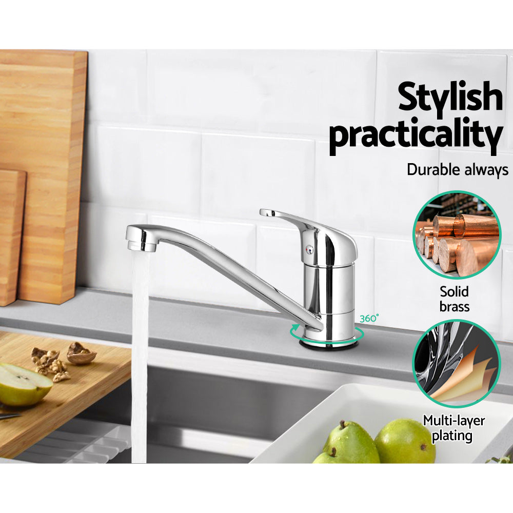 Long Spout Kitchen Mixer Tap (Chrome)