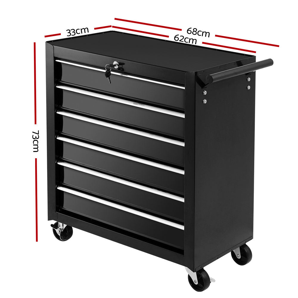 6 Drawer Rolling Tool Cabinet Trolley